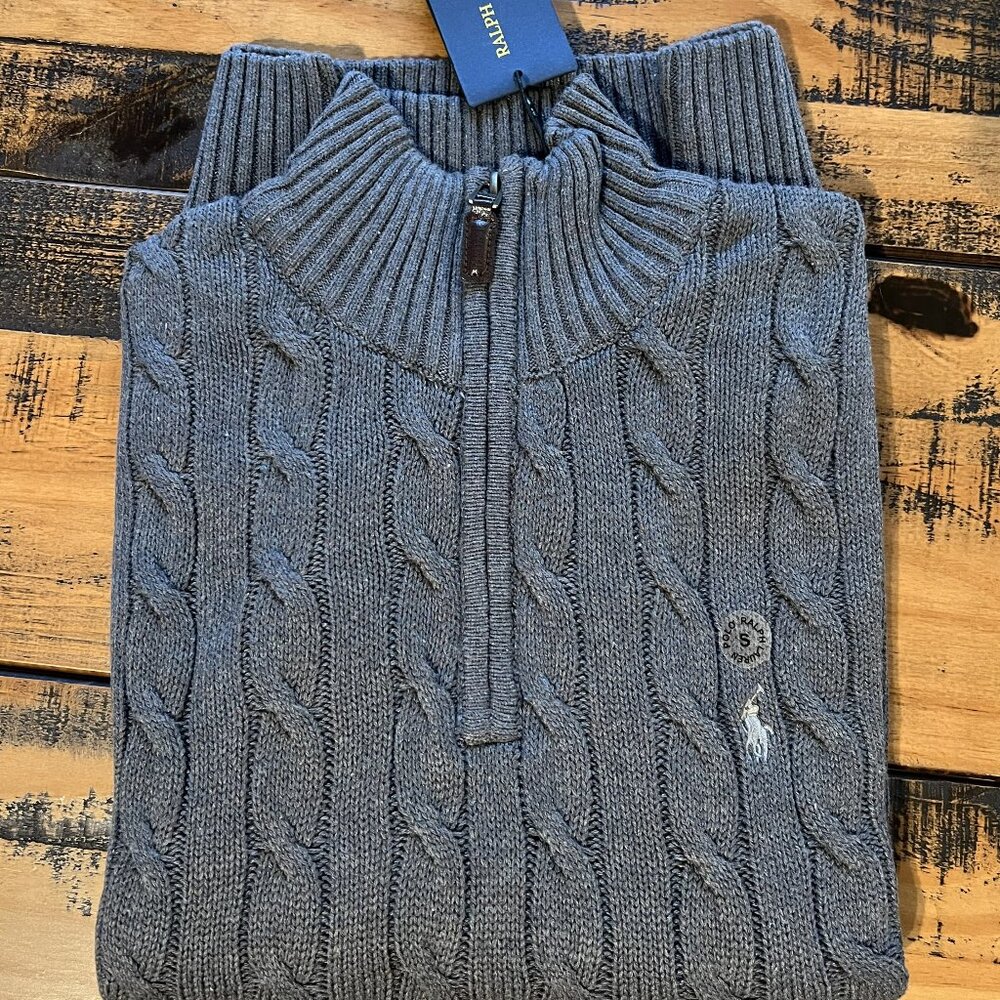 Ralph Lauren Cable Knit Quarter Zip Sweater